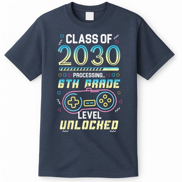 Class Of 2030 Gaming 6th Grade Level Unlocked Back To School T-Shirt