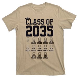 Class Of 2035 Grow With Me Check Marks First Day Of School T-Shirt