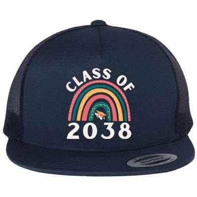 Class Of 2038 Graduation Kindergarten 2038 School Rainbow Gift Flat Bill Trucker Hat