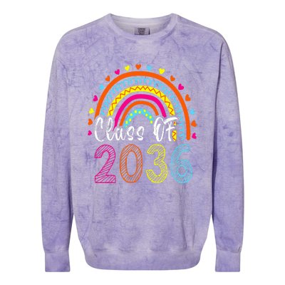 Class Of 2036 Grow With Me First Day Of School Graduation Colorblast Crewneck Sweatshirt