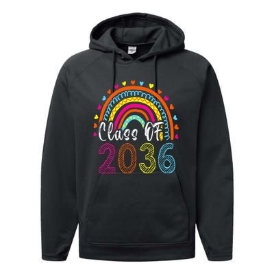 Class Of 2036 Grow With Me First Day Of School Graduation Performance Fleece Hoodie