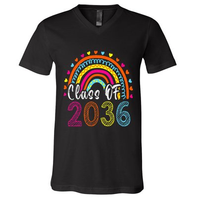 Class Of 2036 Grow With Me First Day Of School Graduation V-Neck T-Shirt