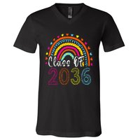 Class Of 2036 Grow With Me First Day Of School Graduation V-Neck T-Shirt