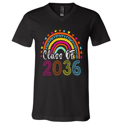 Class Of 2036 Grow With Me First Day Of School Graduation V-Neck T-Shirt