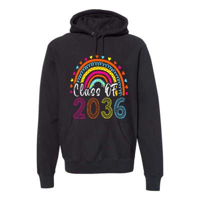 Class Of 2036 Grow With Me First Day Of School Graduation Premium Hoodie