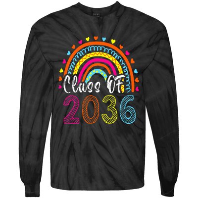 Class Of 2036 Grow With Me First Day Of School Graduation Tie-Dye Long Sleeve Shirt