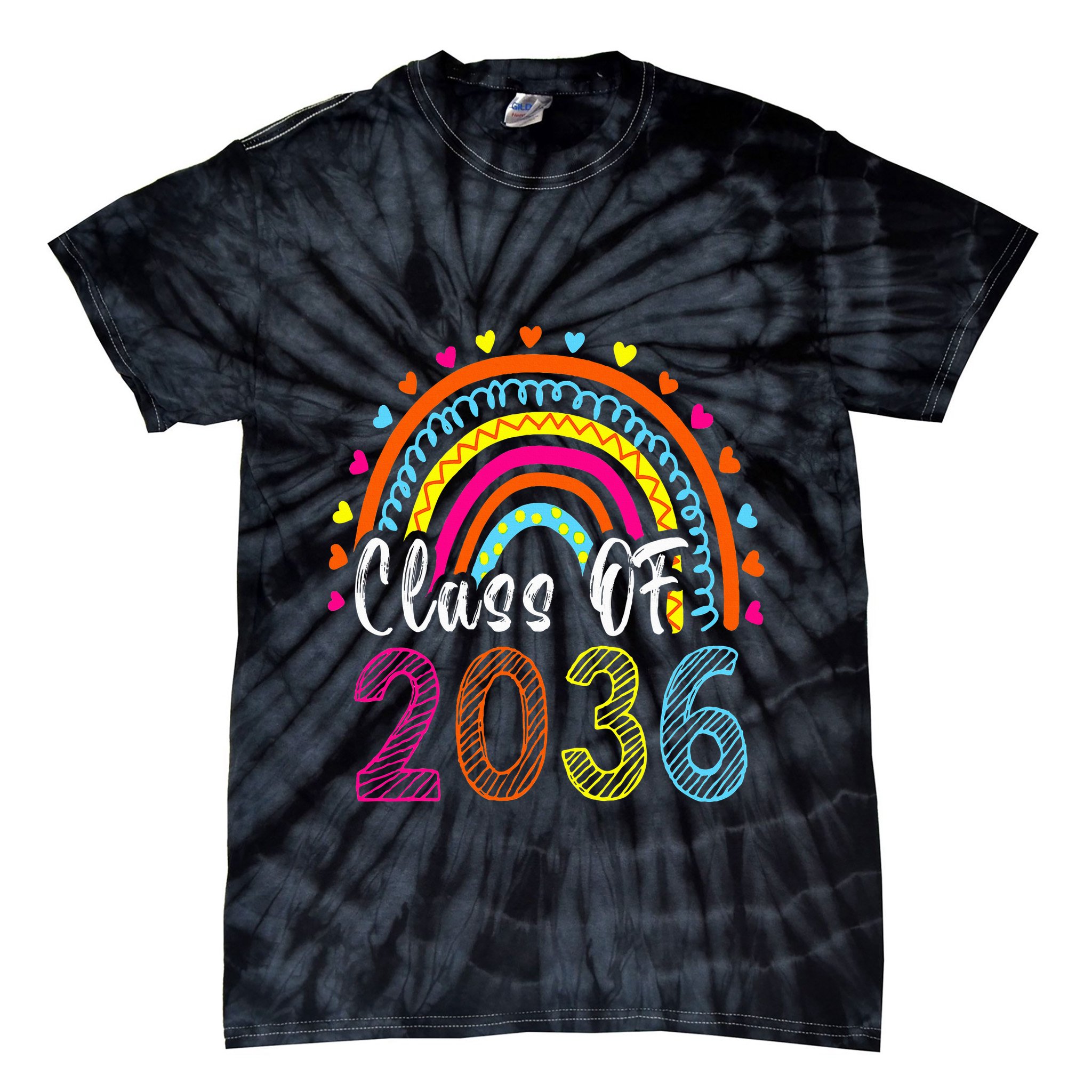 Class Of 2036 Grow With Me First Day Of School Graduation Tie-Dye T-Shirt