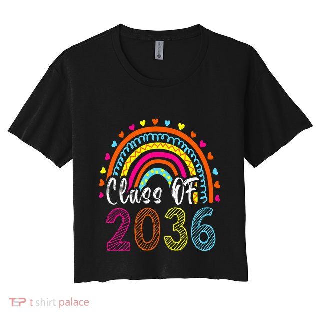 Class Of 2036 Grow With Me First Day Of School Graduation Crop Top