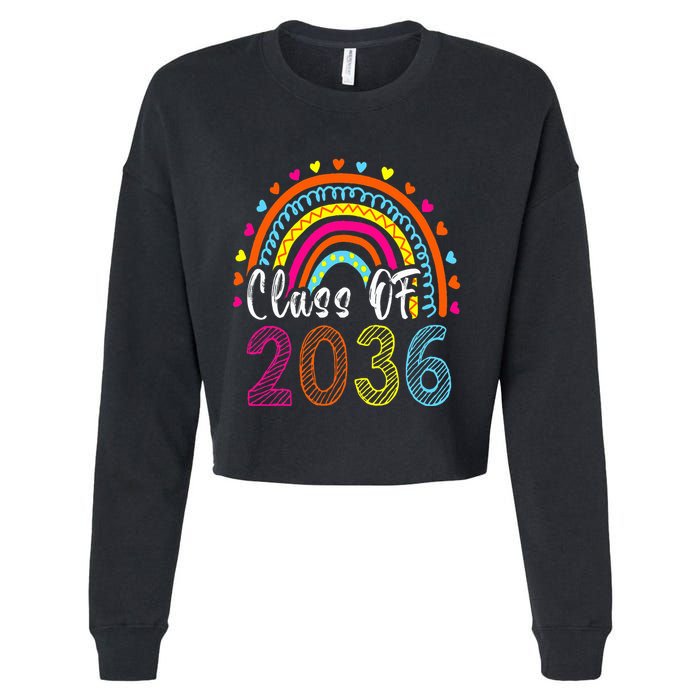 Class Of 2036 Grow With Me First Day Of School Graduation Cropped Pullover Crew