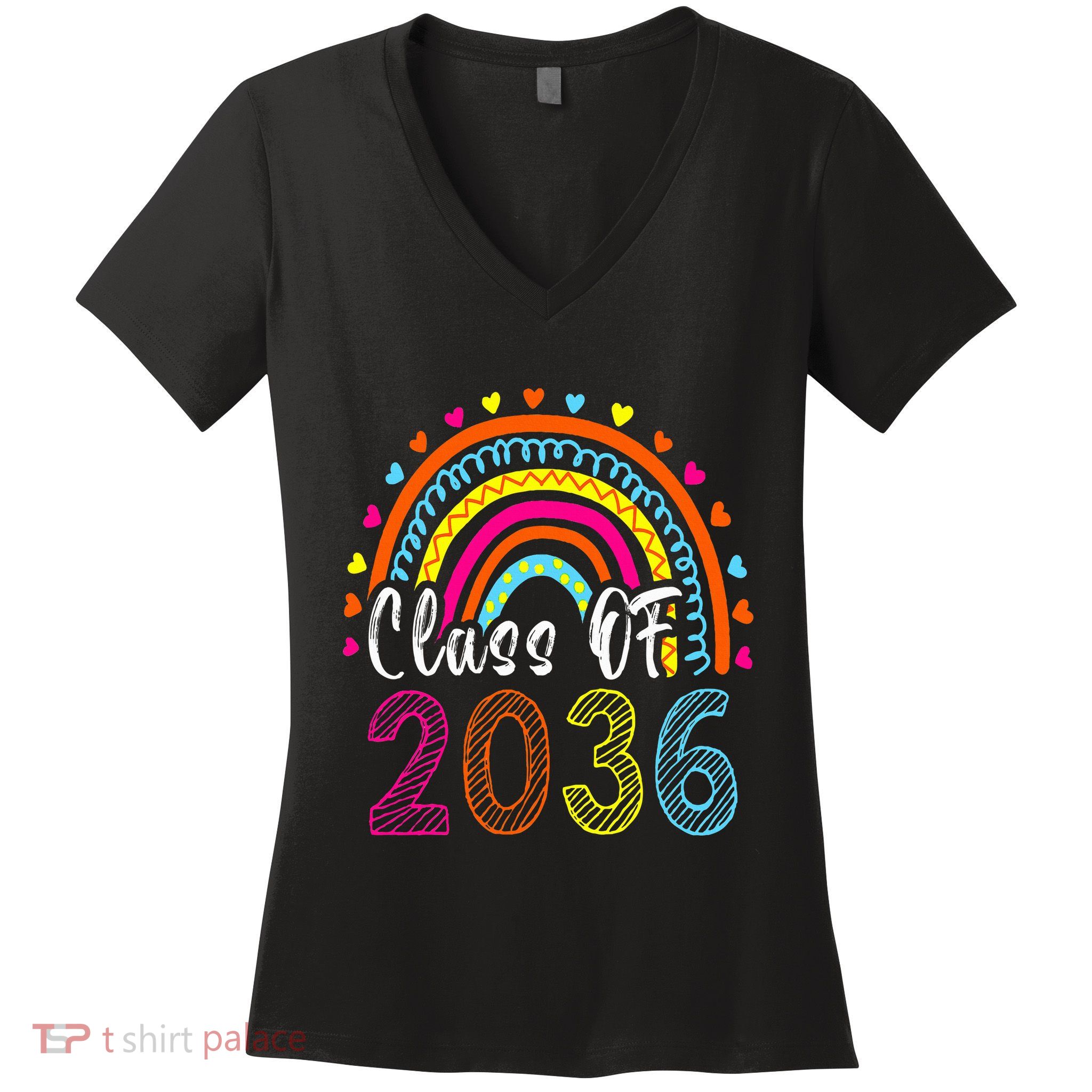 Class Of 2036 Grow With Me First Day Of School Graduation Women's V-Neck T-Shirt