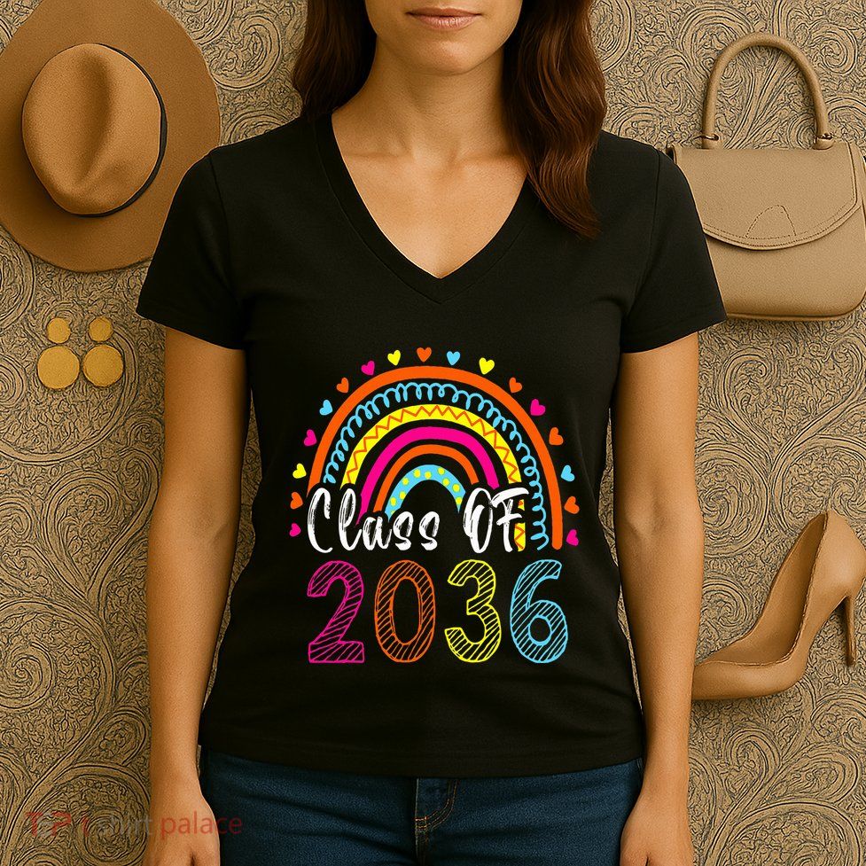 Class Of 2036 Grow With Me First Day Of School Graduation Women's V-Neck T-Shirt