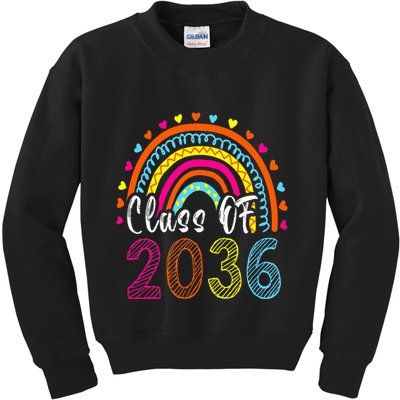 Class Of 2036 Grow With Me First Day Of School Graduation Kids Sweatshirt