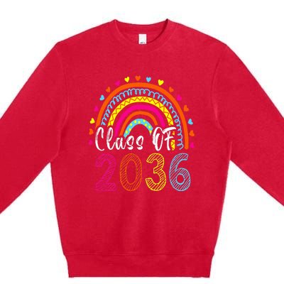 Class Of 2036 Grow With Me First Day Of School Graduation Premium Crewneck Sweatshirt