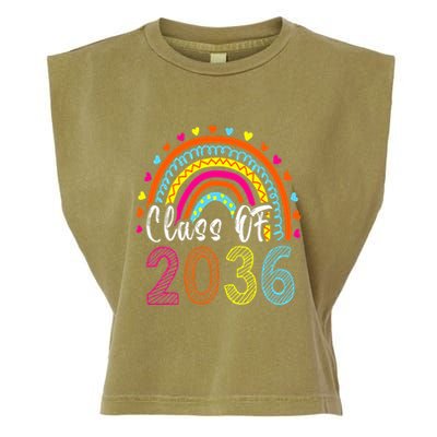 Class Of 2036 Grow With Me First Day Of School Graduation Garment-Dyed Women's Muscle Tee