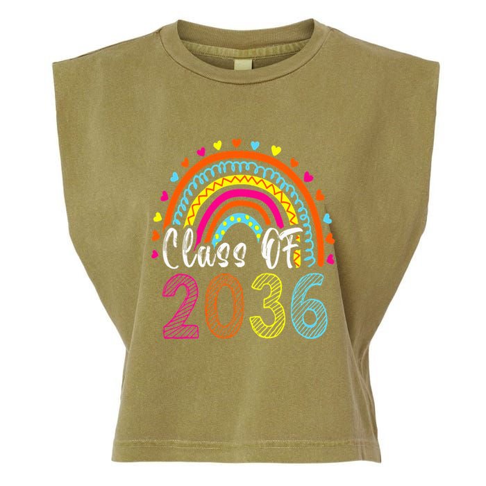 Class Of 2036 Grow With Me First Day Of School Graduation Garment-Dyed Women's Muscle Tee