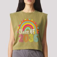 Class Of 2036 Grow With Me First Day Of School Graduation Garment-Dyed Women's Muscle Tee