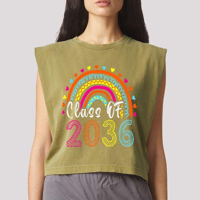 Class Of 2036 Grow With Me First Day Of School Graduation Garment-Dyed Women's Muscle Tee