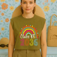 Class Of 2036 Grow With Me First Day Of School Graduation Garment-Dyed Women's Muscle Tee