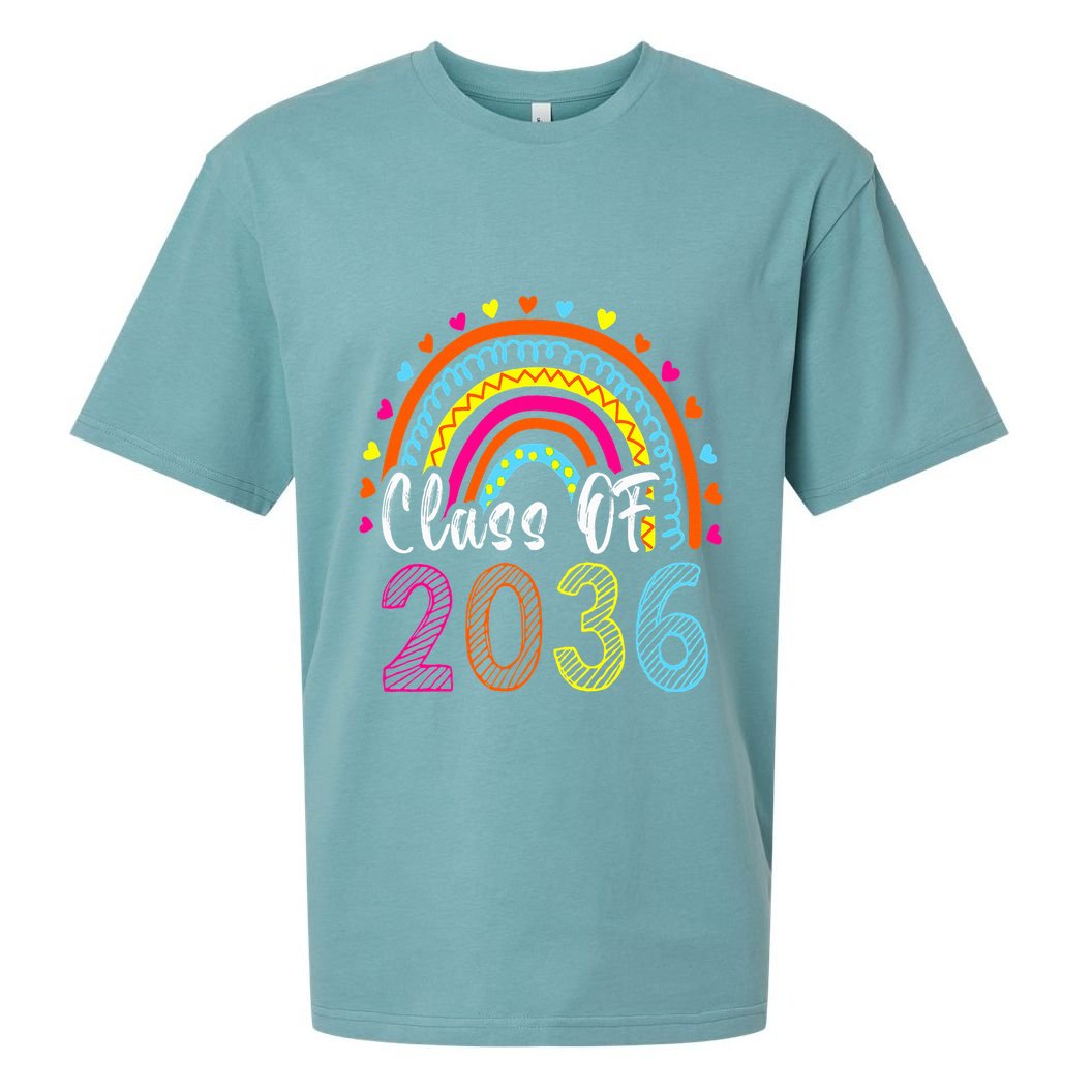 Class Of 2036 Grow With Me First Day Of School Graduation Sueded Cloud Jersey T-Shirt