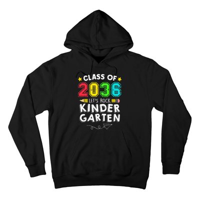 Class Of 2036 Let's Rock Kindergarten Back To School Hoodie