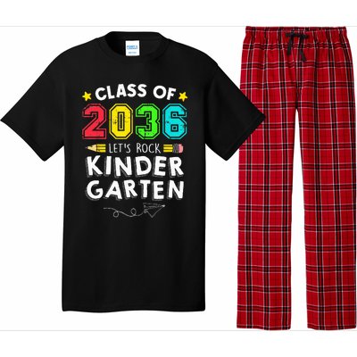 Class Of 2036 Let's Rock Kindergarten Back To School Pajama Set