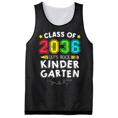 Class Of 2036 Let's Rock Kindergarten Back To School Mesh Reversible Basketball Jersey Tank