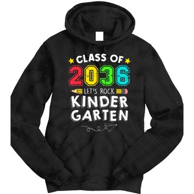 Class Of 2036 Let's Rock Kindergarten Back To School Tie Dye Hoodie