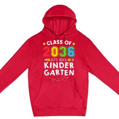 Class Of 2036 Let's Rock Kindergarten Back To School Premium Pullover Hoodie