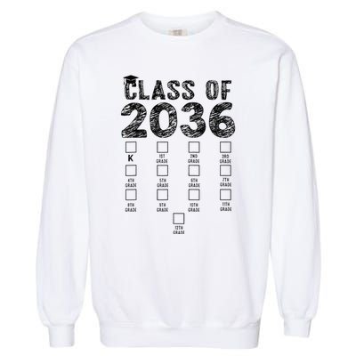 Class Of 2036 Grow With Me With Space For Checkmarks Garment-Dyed Sweatshirt