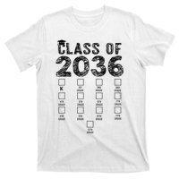 Class Of 2036 Grow With Me With Space For Checkmarks T-Shirt