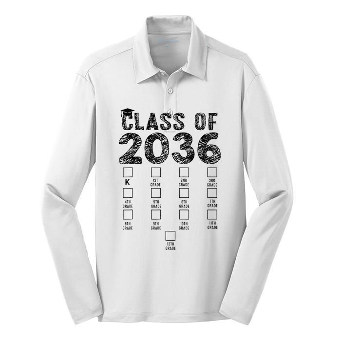 Class Of 2036 Grow With Me With Space For Checkmarks Silk Touch Performance Long Sleeve Polo