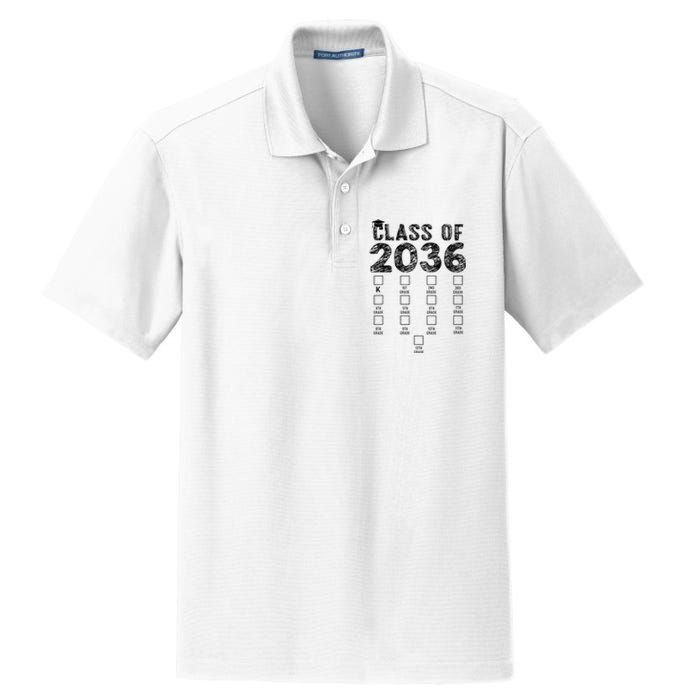 Class Of 2036 Grow With Me With Space For Checkmarks Dry Zone Grid Polo