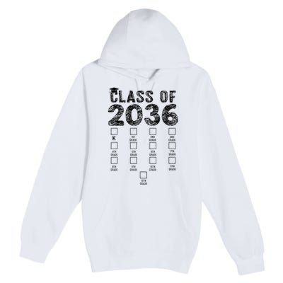 Class Of 2036 Grow With Me With Space For Checkmarks Premium Pullover Hoodie