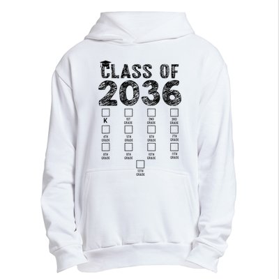 Class Of 2036 Grow With Me With Space For Checkmarks Urban Pullover Hoodie