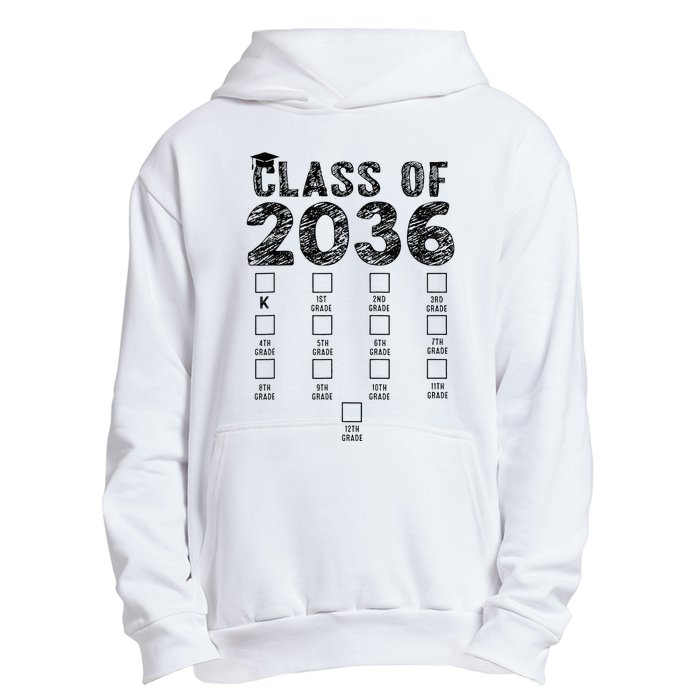 Class Of 2036 Grow With Me With Space For Checkmarks Urban Pullover Hoodie