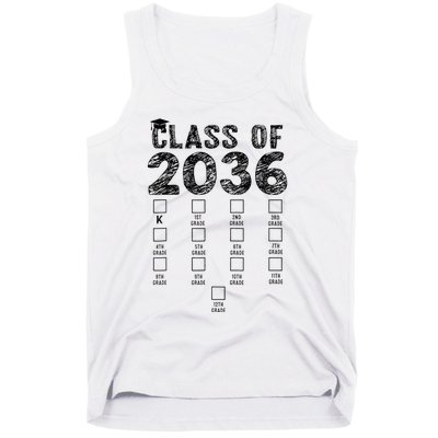 Class Of 2036 Grow With Me With Space For Checkmarks Tank Top