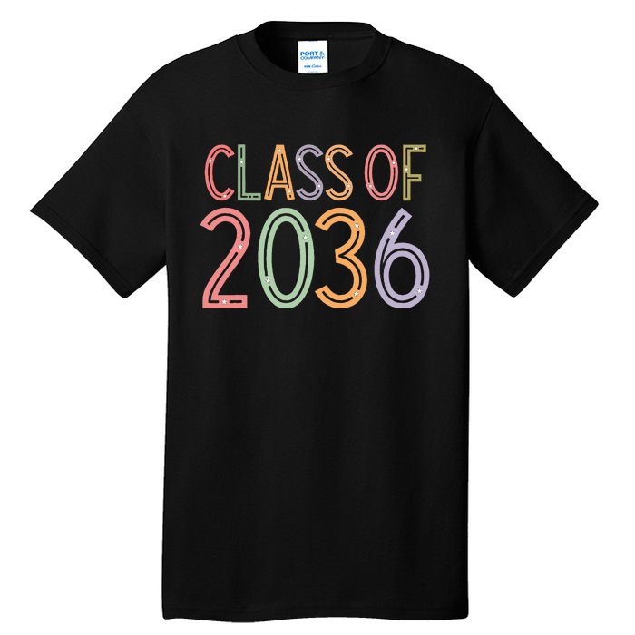 Class Of 2036 Grow With Me Graduation First Day Of School Tall T-Shirt