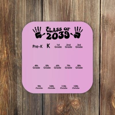 Class Of 2039 Grow With Me Handprint PreK 12th Grade K12 Coaster