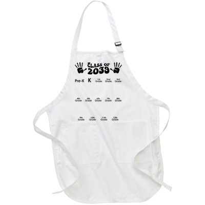 Class Of 2039 Grow With Me Handprint PreK 12th Grade K12 Full-Length Apron With Pockets