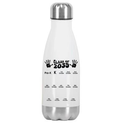 Class Of 2039 Grow With Me Handprint PreK 12th Grade K12 Stainless Steel Insulated Water Bottle