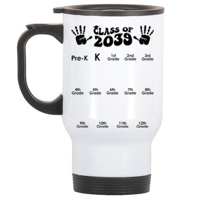 Class Of 2039 Grow With Me Handprint PreK 12th Grade K12 Stainless Steel Travel Mug