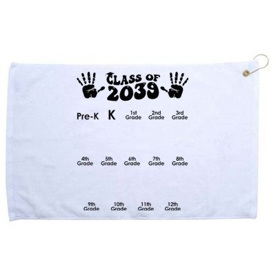 Class Of 2039 Grow With Me Handprint PreK 12th Grade K12 Grommeted Golf Towel