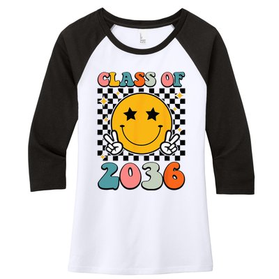 Class Of 2036 Grow With Me First Day Kindergarten Girls Women's Tri-Blend 3/4-Sleeve Raglan Shirt