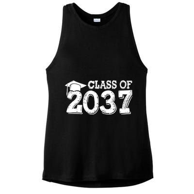 Class Of 2037 Grow With Me Handprints Space On Back Ladies PosiCharge Tri-Blend Wicking Tank