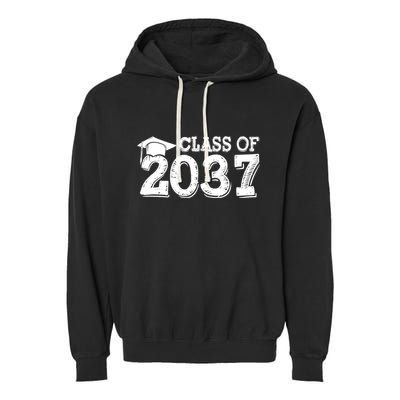 Class Of 2037 Grow With Me Handprints Space On Back Garment-Dyed Fleece Hoodie