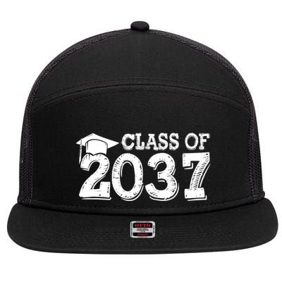 Class Of 2037 Grow With Me Handprints Space On Back 7 Panel Mesh Trucker Snapback Hat