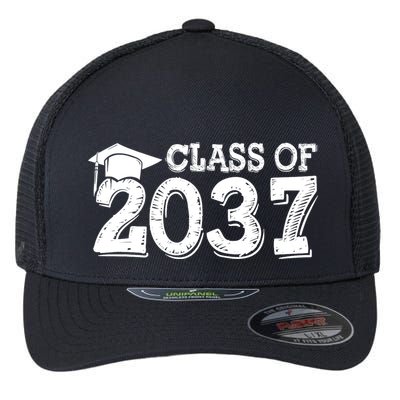Class Of 2037 Grow With Me Handprints Space On Back Flexfit Unipanel Trucker Cap