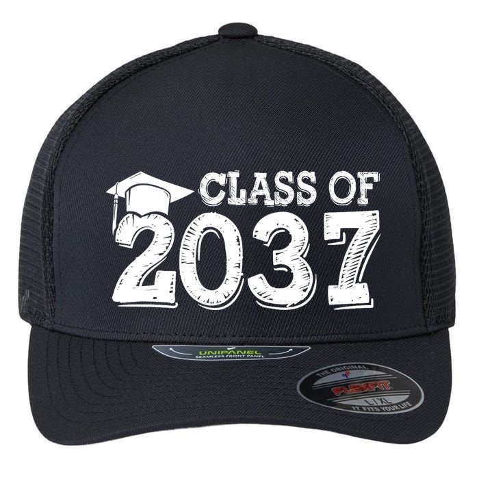 Class Of 2037 Grow With Me Handprints Space On Back Flexfit Unipanel Trucker Cap