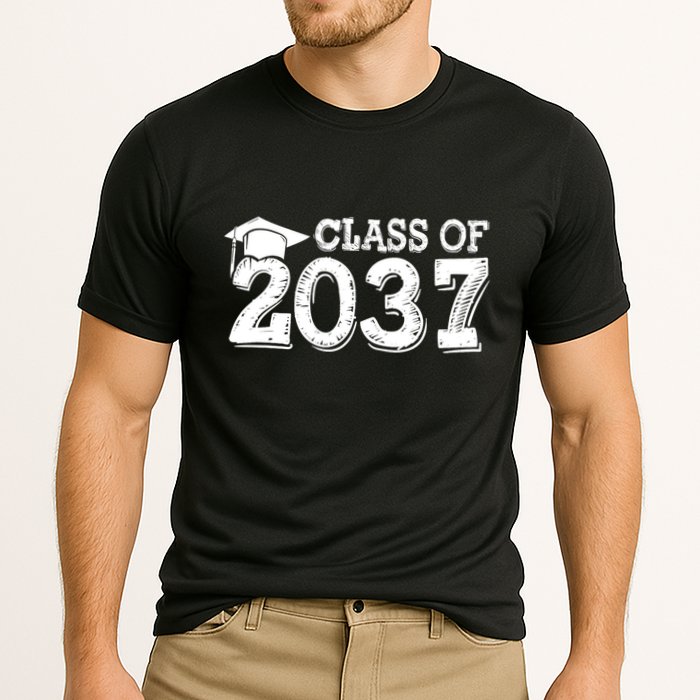 Class Of 2037 Grow With Me Handprints Space On Back Performance Shirt