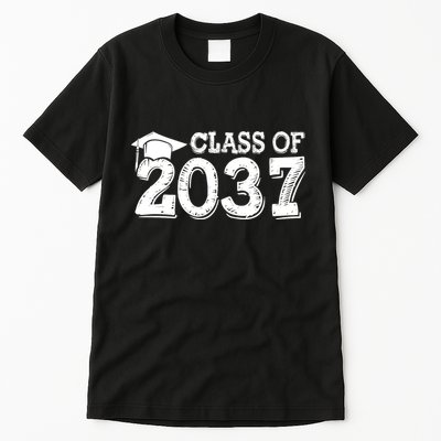 Class Of 2037 Grow With Me Handprints Space On Back Tall T-Shirt
